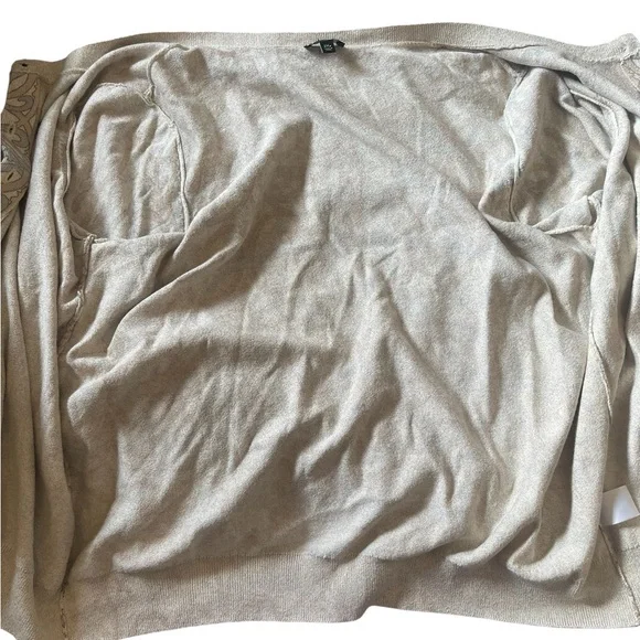 Talbots Women’s Button Down Cardigan 
Metallic Beige Floral Print Size 2X - Picture 12 of 15
